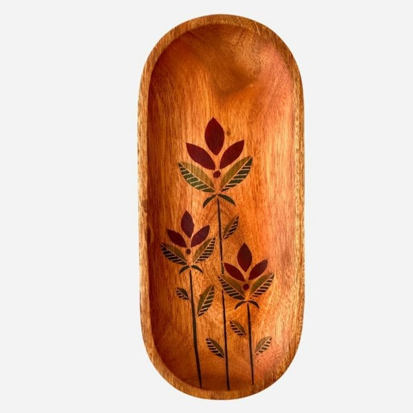 Batik Ying Mekar Trio Mahogany Oval Tray