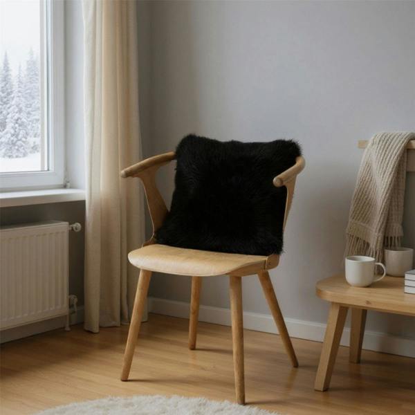 Infinity Leather Luxury Genuine Sheepskin  40x40cm Real Wool Single Sided Cushion