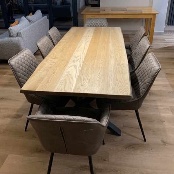 Hemming & Wills Solid Oak Dining Table - Chunky X Frame - Bespoke Collection