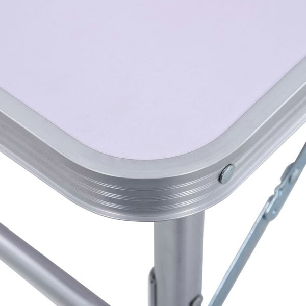 Berkfield Folding Camping Table White Aluminium 60x45 cm