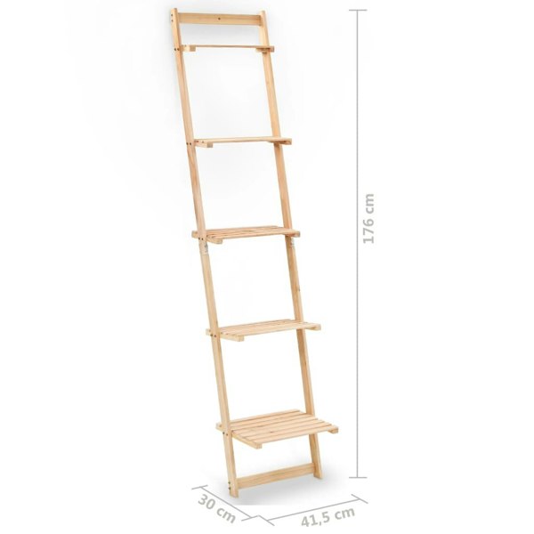 Berkfield Ladder Wall Shelf Cedar Wood 41.5x30x176 cm