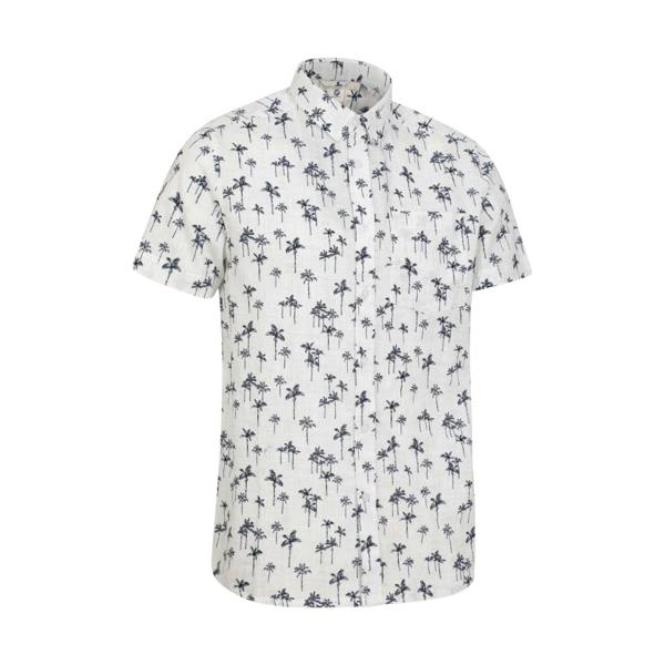 Mountain Warehouse Mens Preston Illustration Palm Tree Shirt - Off White - 