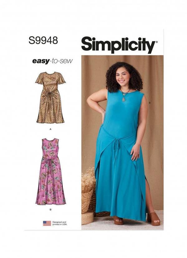 Simplicity Sewing Pattern 9948, Dresses for Women, W2 (20W-22W-24W-26W-28W) - Easy