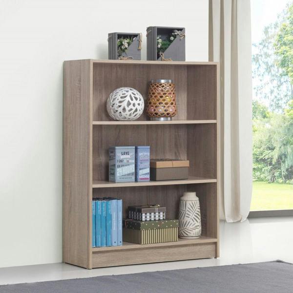 Timber Art Design 3 Tier Bookcase Wide Display Shelving Storage Unit Wood Furniture