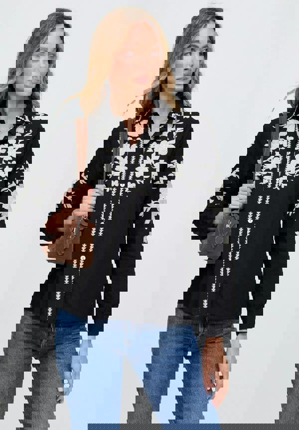 Lila Embroidered Shirt In Black - image 3