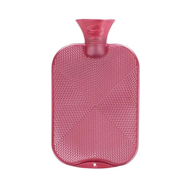 Pink Fashy 2L crystal star pattern hot water bottle with textured surface and clear handle