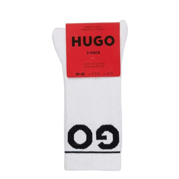 Hugo Mens Logo Socks (Pack of 2) - White - 