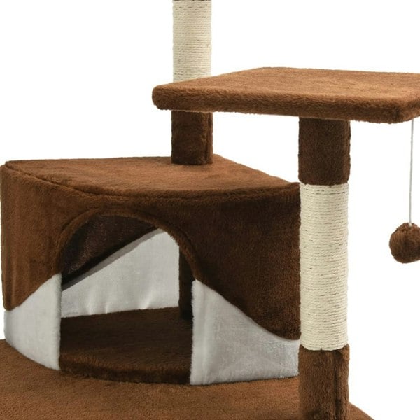 Berkfield Cat Tree with Sisal Scratching Posts 203 cm Brown and White