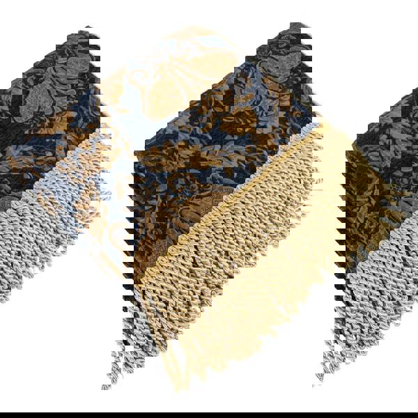 Paoletti Shiraz Traditional Jacquard Throw - Navy/Gold