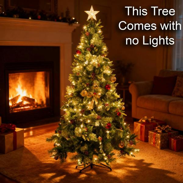 6ft to 8ft Californian Artificial Christmas Tree with Bushy Forest Green Look image 5