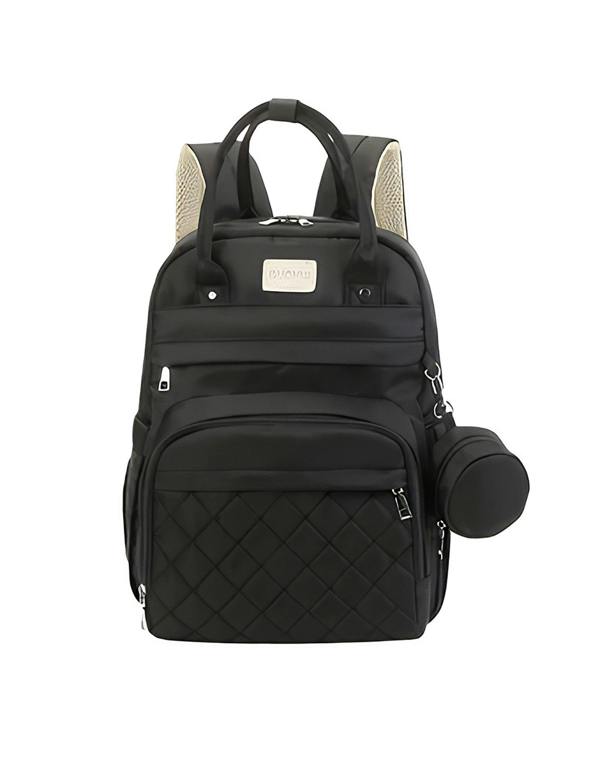 Anysort Black Mommy Diaper Bag With Changing Pad Maternity Backpack for Moms