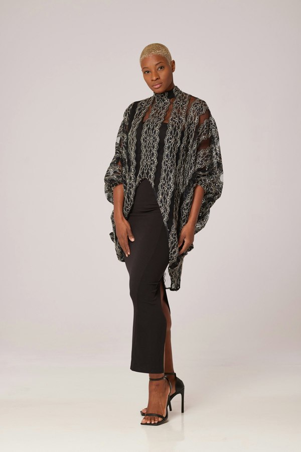 Lioness by TF Lace Luxe Tunic - Black & Gold