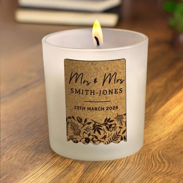 Personalised Memento Company Personalised Wedding Cork Label Candle Jar