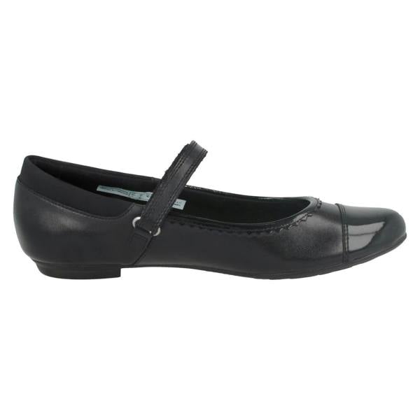 Clarks Girls Bootleg By Clarks Patent Toe Cap School Shoes Tizz Ace
