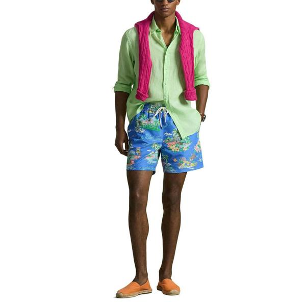 Ralph Lauren Mens Bear Swim Shorts - Blue - 
