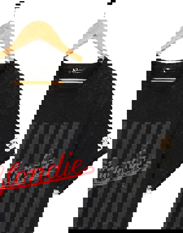 Blondie Mens Black Band Logo Short Sleeved T-Shirt