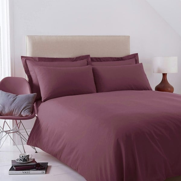 Martex Charlotte Thomas Poetry Plain Dyed Single Aubergine Duvet Cover Set - 137 x 200cm