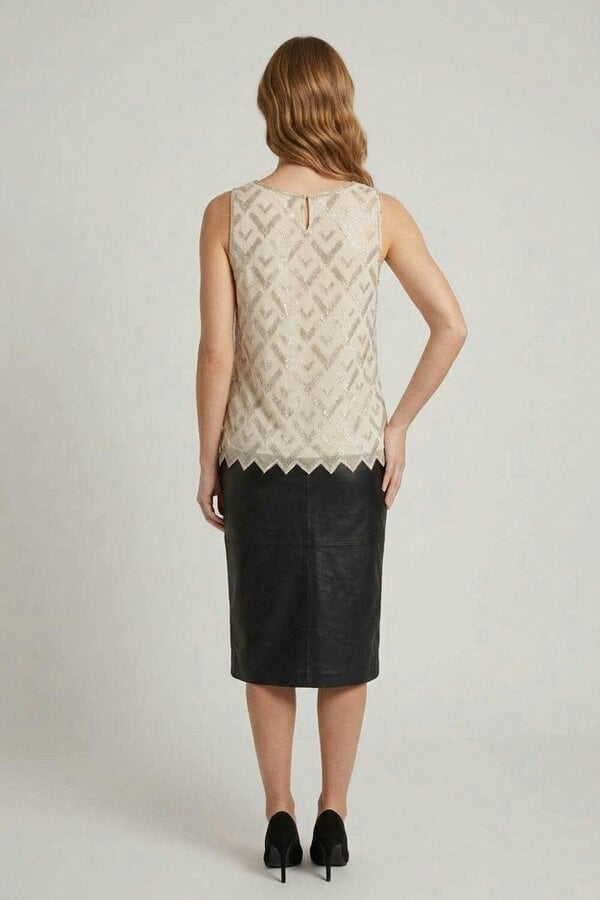 Izabel London Bead Embellished Sleeveless Top