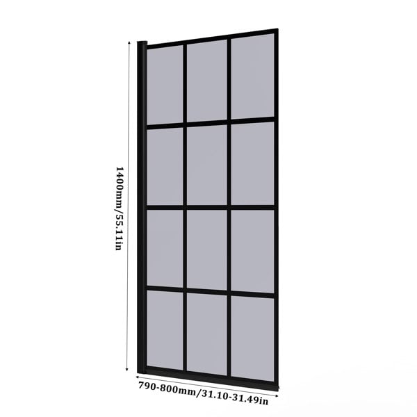 Living and Home 4mm Thickness Tempered Glass Shower Screen