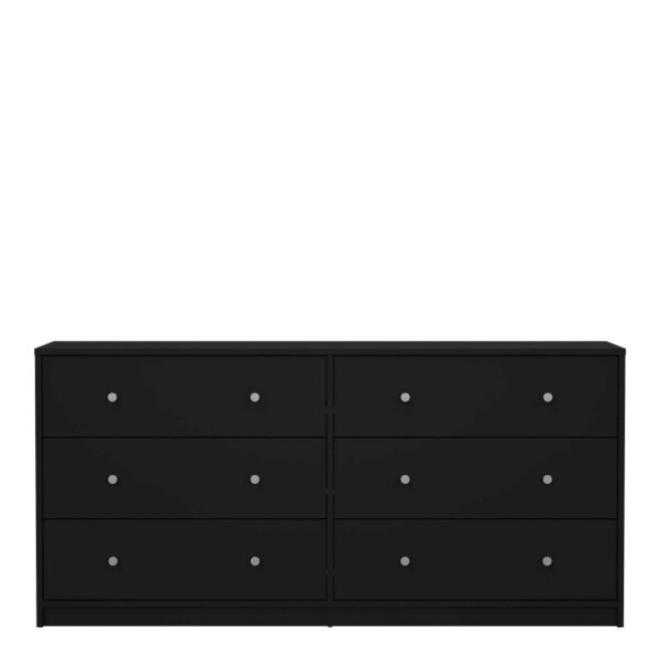 Wyld Haus Tainan Black Wide Chest 6 Drawers