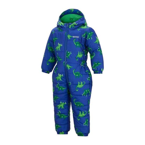 Regatta Childrens/Kids Penrose Dinosaur Quilted Puddle Suit - Olympian Blue - 