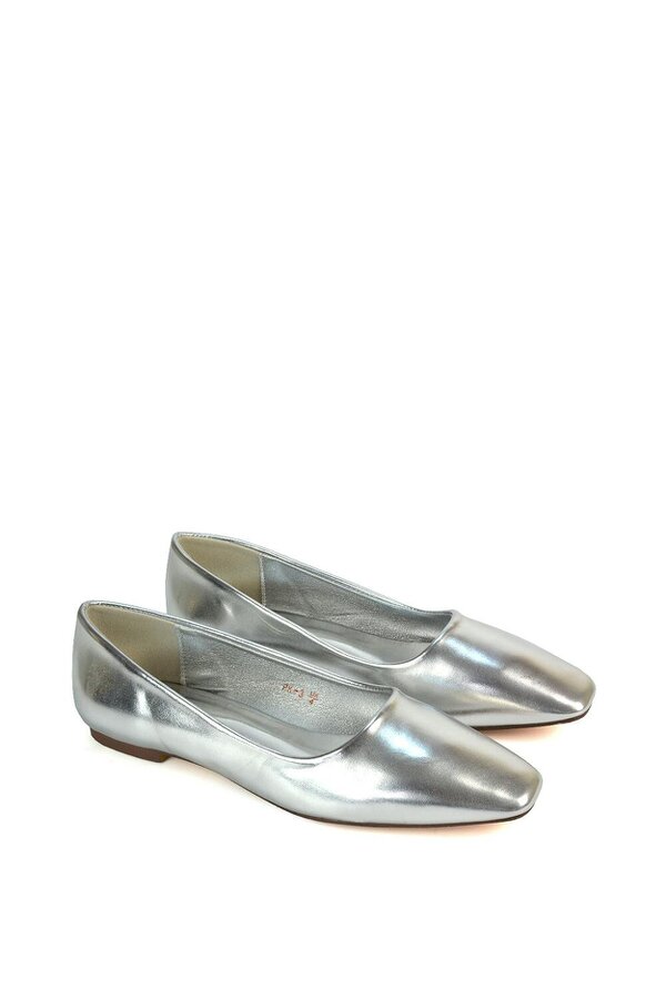 XY LONDON Square Toe Slip On Flat Heel Ballerina Pumps