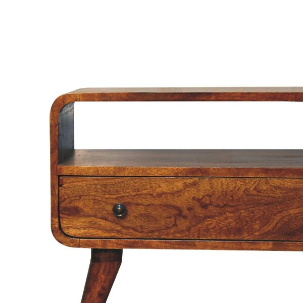 Wyld Haus Olbia Small Chestnut Mango Wood Curved TV Media Unit