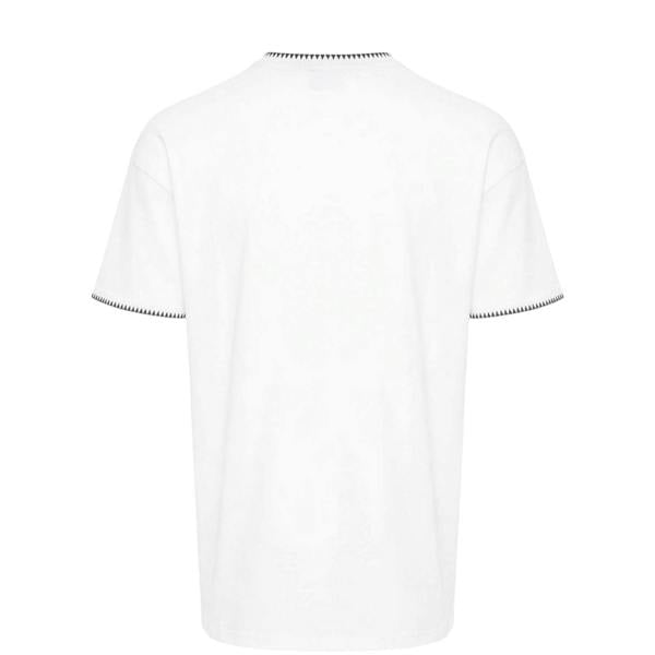 Threadbare Mens Zig Zag Knitted Regular T-Shirt - White - 