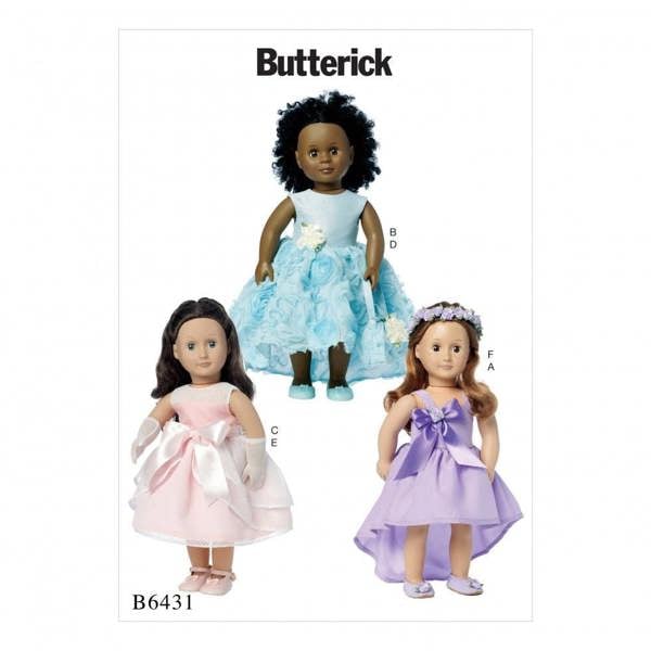 Butterick Sewing Pattern 6431, Doll Clothes One Size Only - Intermediate