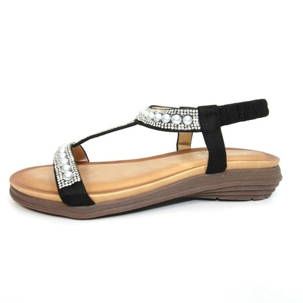 Lunar Women's Tancy Pearl Sandals - Black