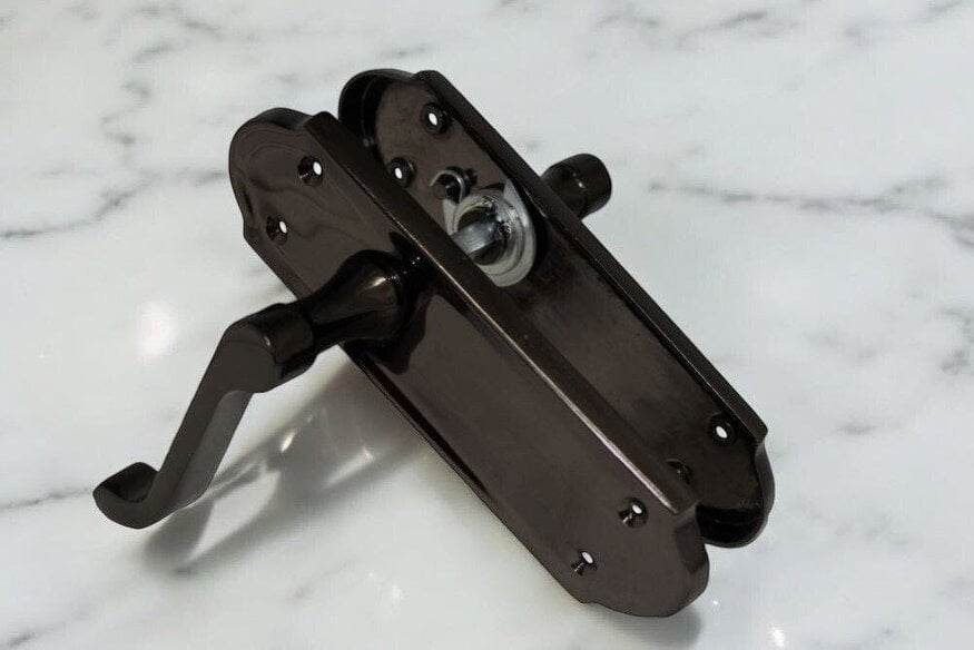 EDH Door Hardware Black Nickel Internal Door Handles Ashford Style Lever Latch – Epsom Pair Set