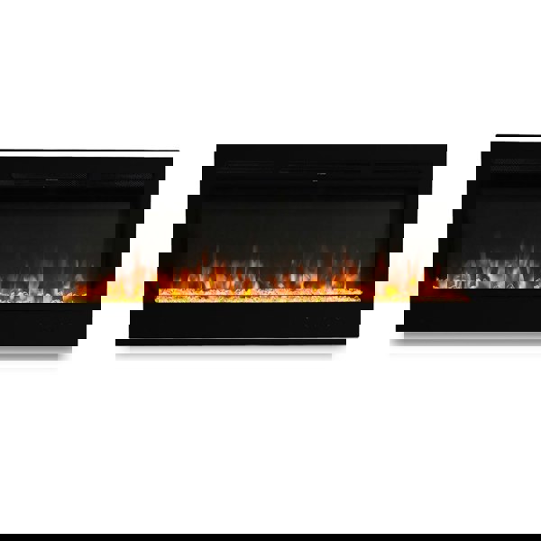 40 Inch Electric Fireplace Glass Panel Colorful Flame Insert Wall Mounted Heater Fireplaces Living and Home