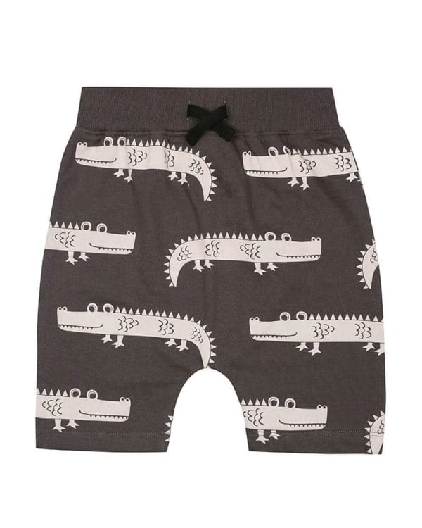 organic cotton Grey Crocodile Print Shorts - image 2