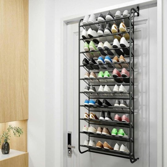 Havendro Over Door Shoe Rack Wall Hanging Closet Organizer Storage Stand Black