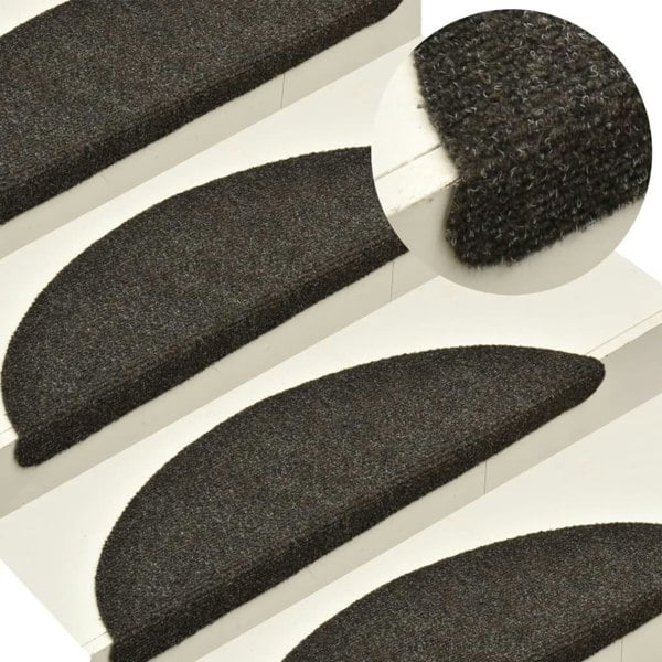 Berkfield Self-adhesive Stair Mats 10pcs Light Brown 56x17x3cm Needle Punch