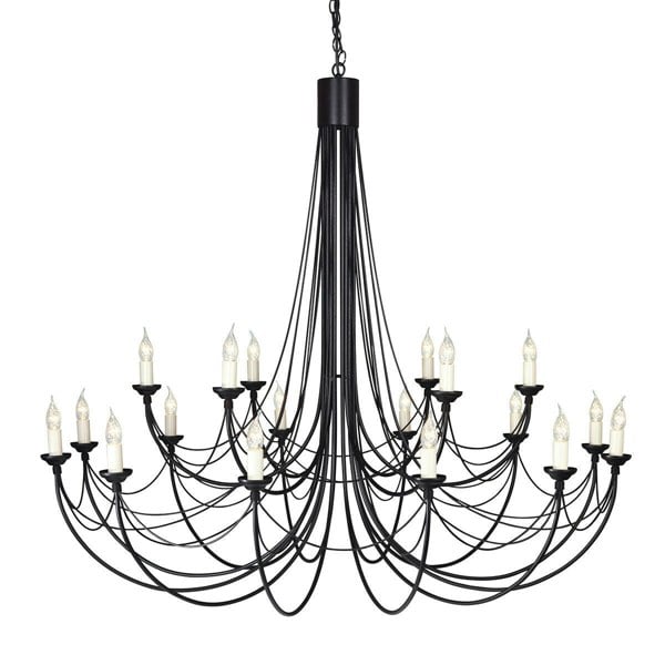 18 Bulb Chandelier Hanging Pendant LIght Black LED E14 60W Bulb Loops