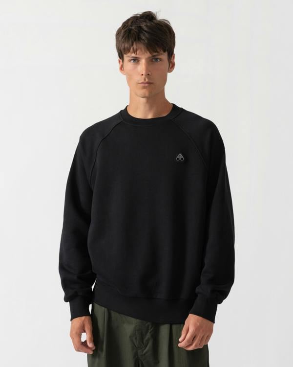 Moose Knuckles Mens Yul Crewneck Sweatshirt - Black 292