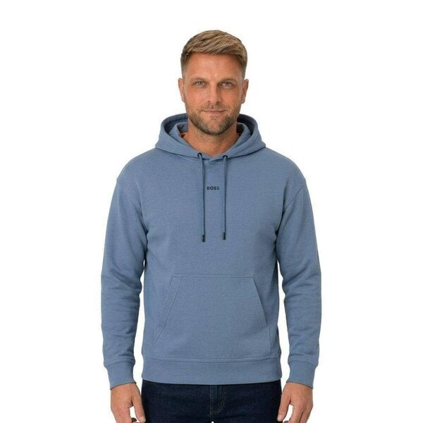 BOSS WeSmall Logo Hoodie Open Blue