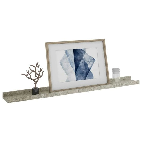 Berkfield Wall Shelves 4 pcs Concrete Grey 80x9x3 cm