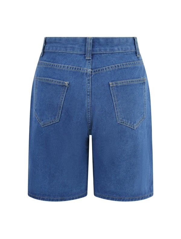 BALOU Womens Washed Denim Shorts