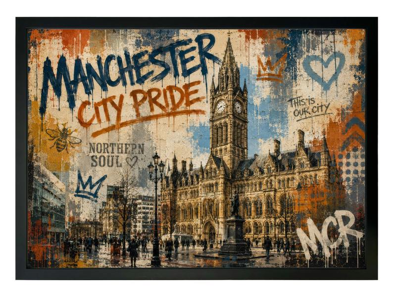 Exceptional Art The Northern Soul Graffiti - Slim Black Frame