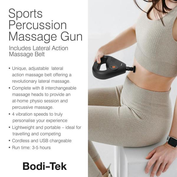 Bodi-Tek SPORTS PERCUSSION MASSAGE GUN WITH LATERAL ACTION BELT