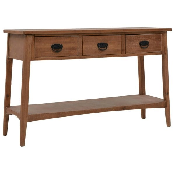 Berkfield Console Table Solid Fir Wood 126x40x77.5 cm Brown