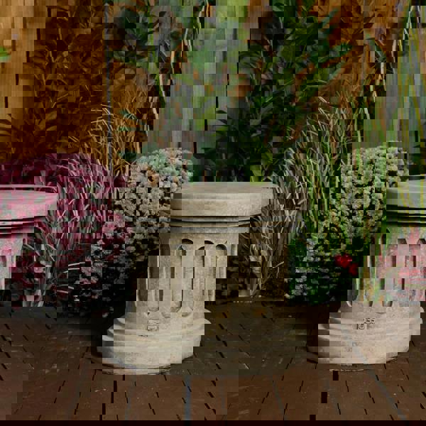 Stone Cast Fluted Round Column Pedestal