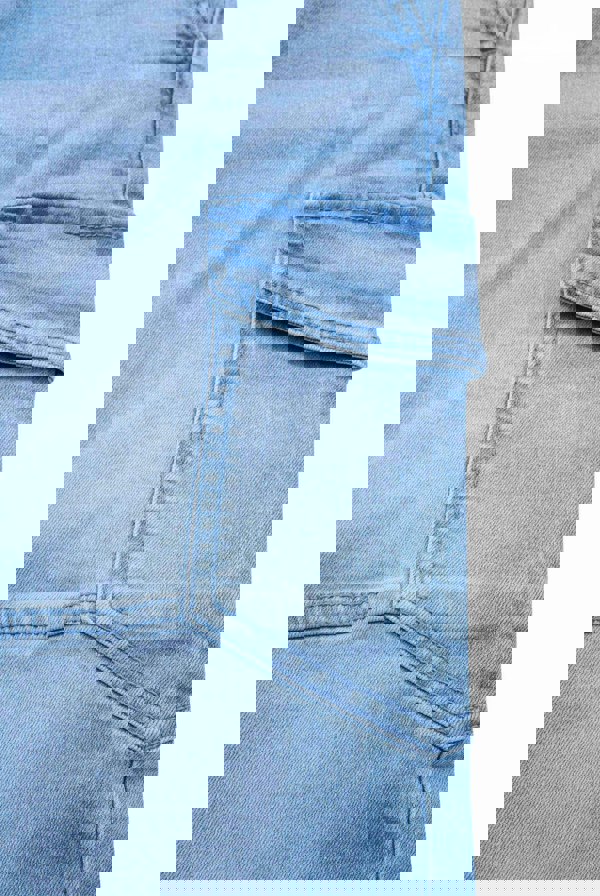 ENORSIA Light Blue Relaxed Utility Side Slit Jeans