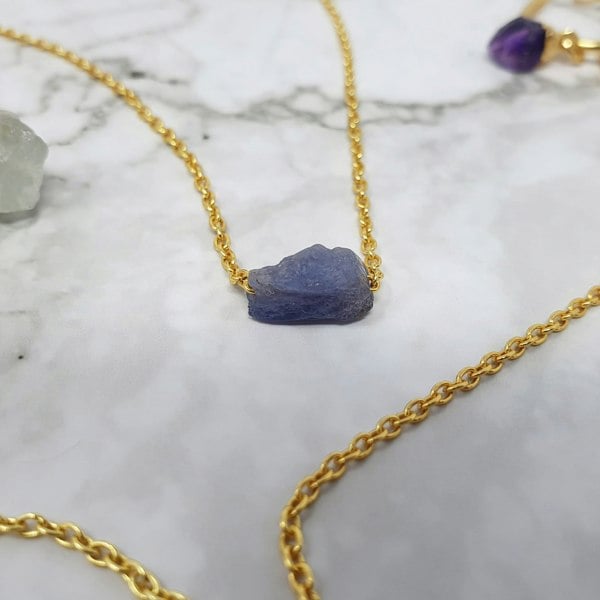 tanzanite gold necklace