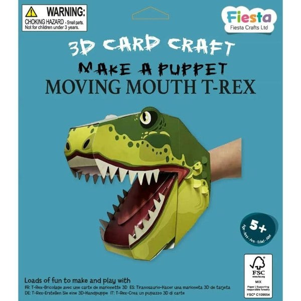 Fiesta Crafts T-Rex 3D Puppet Craft