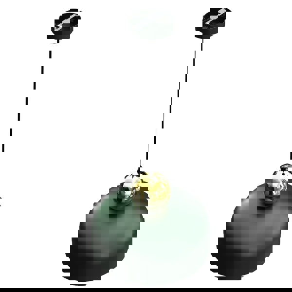 Milagro Harald Pendant Lamp 1XE27 A Stylish Hand Made 30CM Lamp Finished In Green With Luxurious Gold Detail