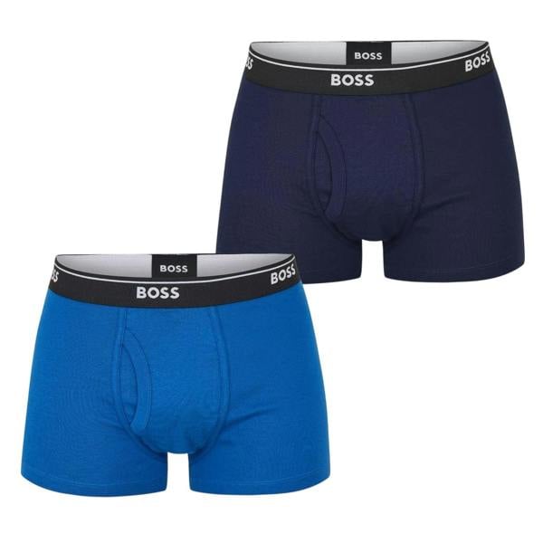 Boss Mens Logo Boxer Shorts (Pack of 2) - Navy Blue - 