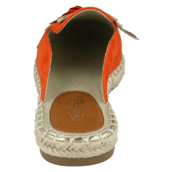 Spot On Ladies Spot On Flower Embellishment Espadrille Mules
